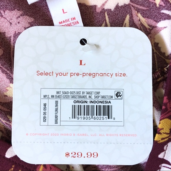 NWT Isabel Maternity Floral Short Sleeve Dress - Picture 8 of 10